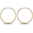 Small Gold Sterling Silver Huggie Hoop Earrings for Women Cartilage Nose Helix Tragus (Gold, 10mm 22 gauge / 1 pair)