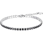 Wellike Gold Tennis Bracelets For Women 18k Gold Plated Non Tarnish 5A Cubic Zirconia Diamond Crystal Adjustable Charm Bangles Dainty Wedding Prom Trendy Stainless Steel Bracelet Jewelry