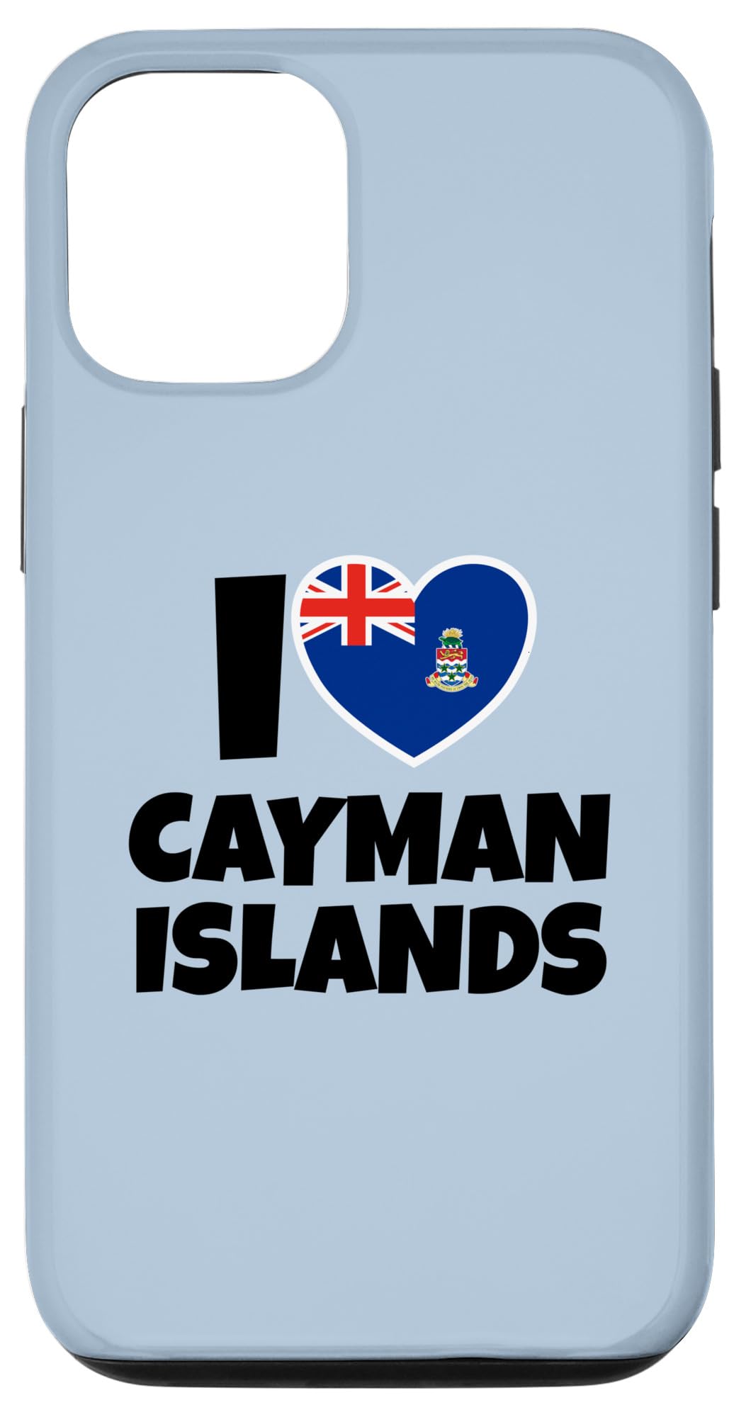 iPhone 12/12 Pro I Love Cayman Islands with Flag and Heart Case