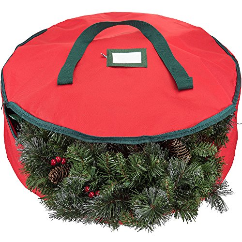 image for Zober Premium 600D Polyester Wreath Storage Bag - Tear Resistant Fabri