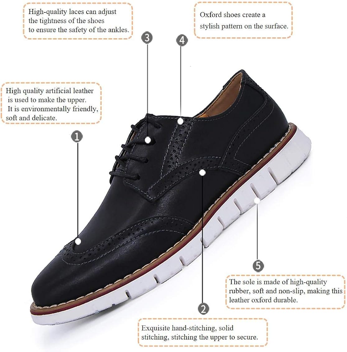 men's hand stitching stylish soft sole slip on loafers casual leather shoes