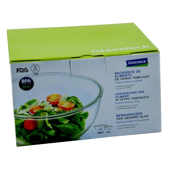 Glasslock Frischhaltebehälter rund, klein, 2er-Set (1000 ml, 2000 ml)