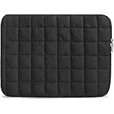 Linpr Quilted Cloud Puffy Laptop Sleeve Black 15-16 Inch, Protective Carrying Case for Women & Men, Compatible with MacBook Pro 16-Inch M4, 15.6 Inch HP,Asus,Dell Tablets Notebook