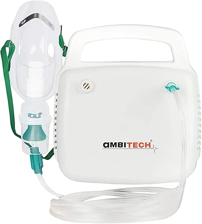 AmbiTech NC 10 Compressor Nebulizer Machine Kit White (White)