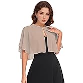 Eyibenlilan Soft Chiffon Shawl Wraps Shrug for Evening Dress Wedding Vintage Style Cape for Women