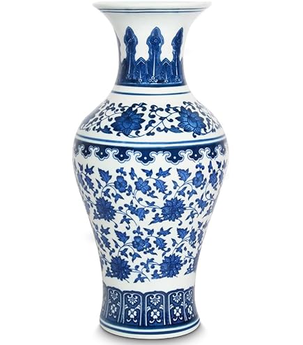 ⭐️美品⭐️大型中国景德镇花瓶 Amazon.com: fanquare 景德鎮青花瓷花瓶大型手工中國達貢陶瓷花瓶亞洲