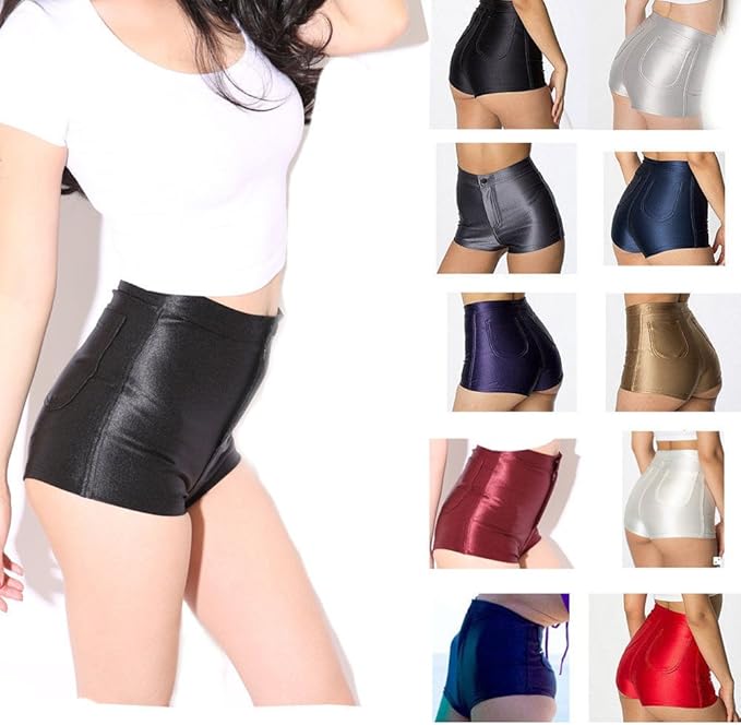 black high waisted disco shorts