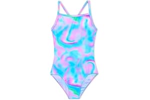 TENVDA Girls One Piece Swimsuits Sport Halter Swimwear Beach Bathing Suit