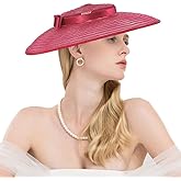 F FADVES Fascinators for Women Elegant Wide Brim Tea Party Church Wedding Hat