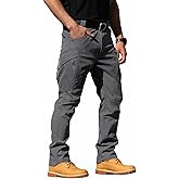 FLYFIREFLY Men's Ripstop Tactical Cargo Pants Water Resistant Quick Dry Hiking Work Pants with Multi-Pockets(No Belt)