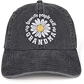InnoBeta Grandma Daisy Gifts Cap Embroidered Adjustable Hat Gifts Accessory for Birthday & Christmas - Grey - My Favorite People Call me Grandma