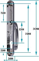 Polished Chrome UPVC Door Handles Lever/Lever 92mm PZ 210mm Screw to Screw view 5
