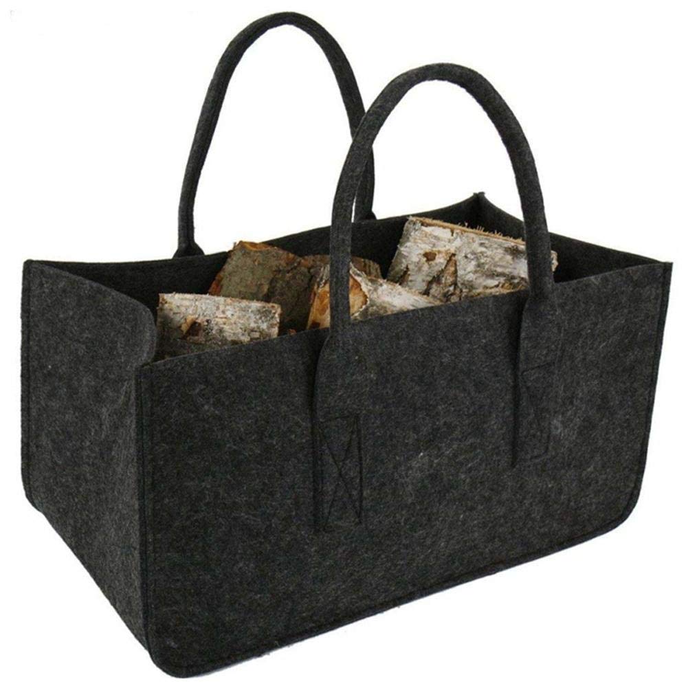 Sollbry Borsa per legna da ardere, borsa in tela per camino, borsa per