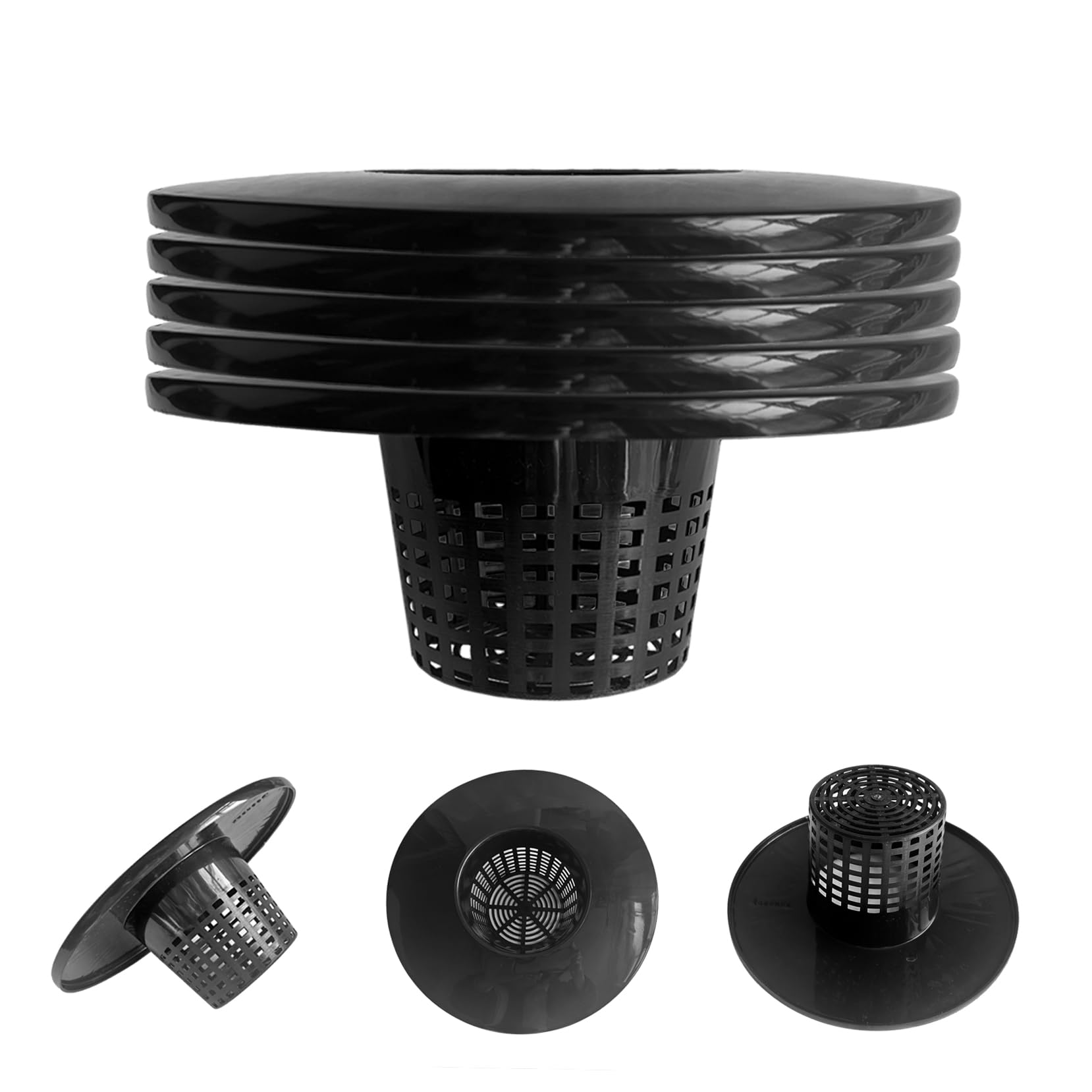 Photo 1 of CHTASO 6 in. Wide Lip Bucket Basket (Pack of 5) | 5 Gallon Bucket Lids for DWC, Net Pots for Hydroponics