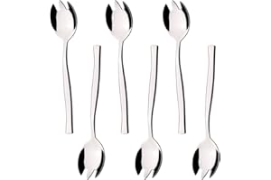 Idotry 6-Piece Stainless Steel Sporks, 7.9 INCH Stainless Steel Sporks Spoon Fork, Ice Cream Spoon & Salad Forks Flatware Set
