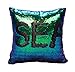Idea up Reversible Sequins Mermaid Pillow Cases 4040cm with magic mermaid sequin (mermaid green and black)