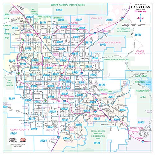 North Las Vegas Zip Code Map 2019 Metropolitan Las Vegas Major Streets & Freeways With Zip Codes Desk Map:  Wide World Of Maps: Books: Amazon.com