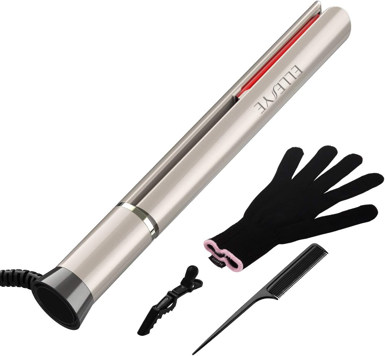 ElleSye Hair Straightener Flat Iron Titanium Ion plates,Temperature Suitable & Auto Shut Off Heats Up Quickly(15S) Suitable for All Hair Types