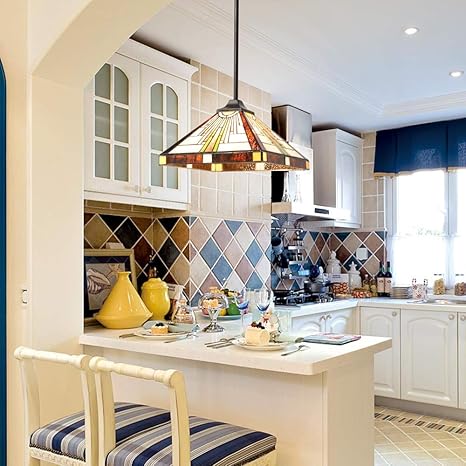 Amazon Com Bonlicht Tiffany Pendant Lighting Antique Tiffany