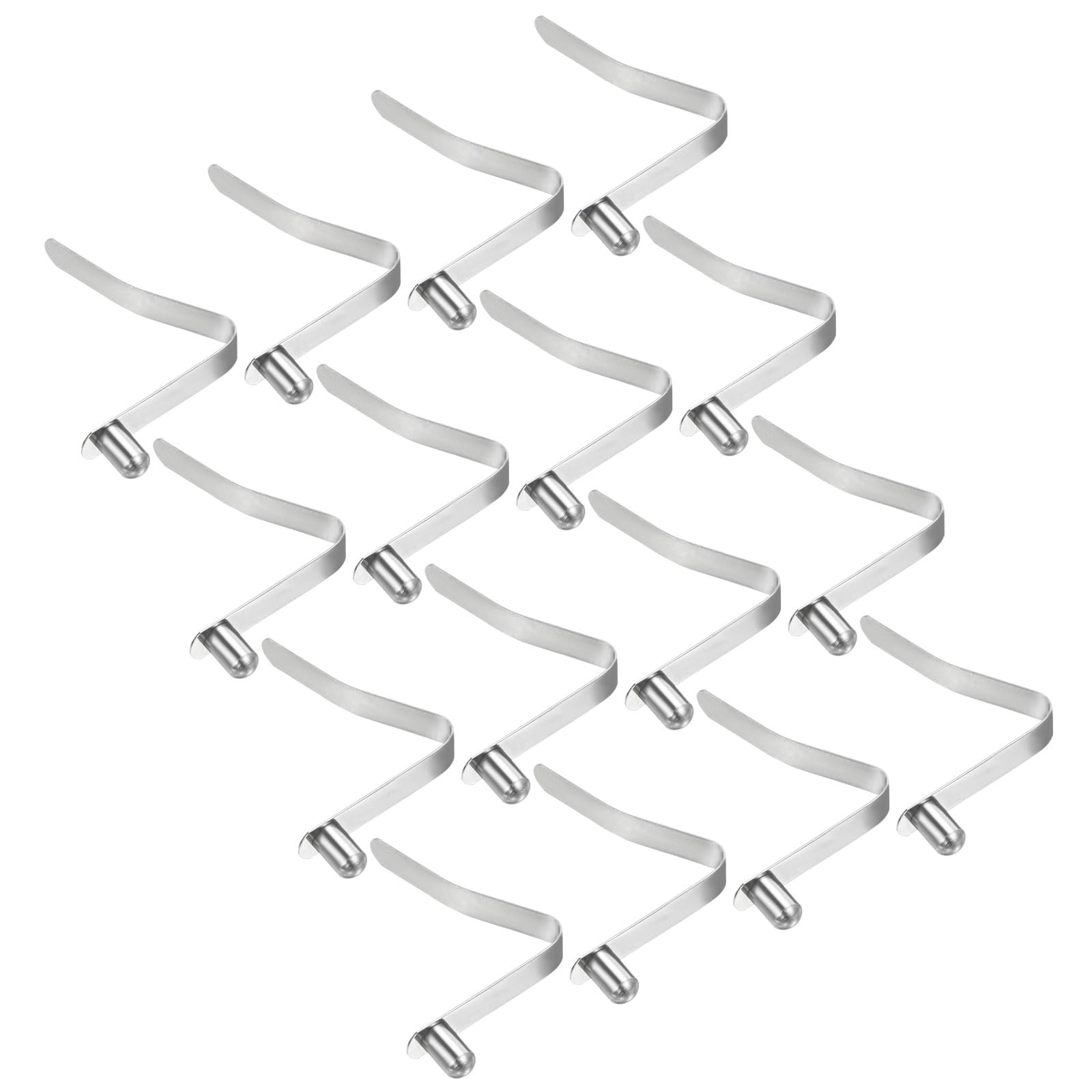 PATIKIL 9.5x6mm Kayak Paddle Snaps, 16 Pack Tent Pole Clips Steel V Shaped Single Pin Push Button Spring Clips Lock Tube Pole Clips for Camping Kayaking