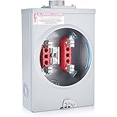 Relaxweex 125a, 4 Jaw Meter Base Meter Socket, 13.8 x 8.7 x 4.3 Inch, 600v 1 Phase 3 Wire Ringless Type, with Horn Bypass, Suitable for Overhead/Underground Feed