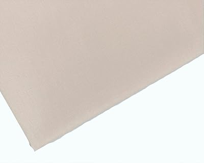 M & J Plain Beige Polycotton Fabric 45 inch 112 cm Wide 1 Metre