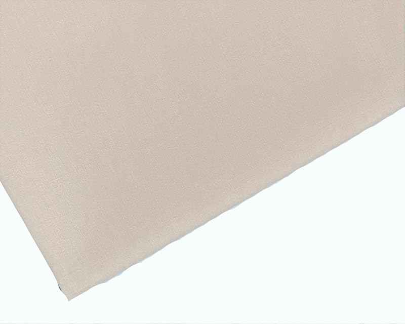 M & J Plain Beige Polycotton Fabric 45 inch 112 cm Wide 1 Metre