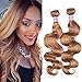 Top Hair Peruvian Body Wave Weave Hair one Bundle Dark Blonde #27 Virgin Human Hair Wefts Hair Extensions Deal with 100% Human Hair Extensions 14 inch