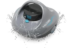 TALOSBO Cordless Pool Vacuum, Robotic Pool Cleaner, Lasts up to 120 Mins,Automatic Pool Vacuum Cleaner with Self-Parking Ideal for Above Ground and Inground Flat Pools up to 850 Sq.ft