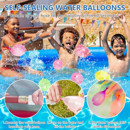 666 PCS Water Balloons-Self Sealing Water Balloons Quick Fill in 10 Second-Water Ballons for Kids & Adults Easy Fill-Colorful Water Bombs-for Outdoor,Beach,Pool Party Fight,Water Toy