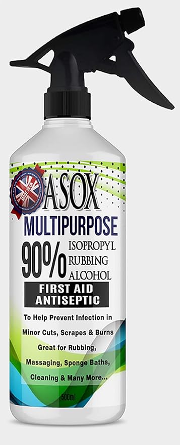 Isopropyl Alcohol 90 Pure Isopropanol Rubbing Alcohol With Trigger Mist Spray Antiseptic Disinfectant Alcohol For First Aid Treats Cuts Bites And Prevents Infection Amazon Co Uk Beauty