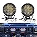 TURBO SII 2PCS 7'' Inch Round 51W Indensity LED Spot Flood Combo Work Light For Offroad 4WD 4x4 Truck Pickup SUV ATV UTV Auxliary Front Bumper Light Bar Replacement/Roof Driving Headlights