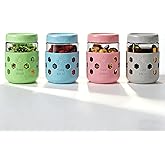 4 Pack Overnight Oats Containers with Lids - Thickened Glass 16 oz Mason Jars with Silicone Sleeves, Wide Mouth Airtight Leak-Proof Chia Seed Pudding Meal Prep Jars for Yogurt Parfait Snacks