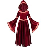 Nwnip Kids Girls Medieval Princess Costume Cosplay Halloween Dress Outfits