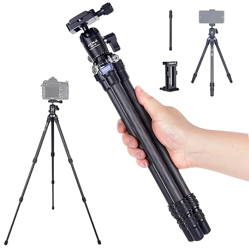 AOKA Mini Portable Carbon Fiber Tripod, Lightweight Compact  Travel Tabletop Tripod Stand for Phone，Camera，Camcorder，Projector，Webcam,  with