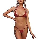 Dadress G String Mini Bikini Sets Sexy Swimsuit Micro Bra Bikinis Lingerie for Women