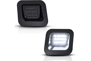 Asgohme LED License Plate Lights Bright White Smoke Lens Tag Lamp Assembly Replacement Compatible with 2003-2018 Dodge RAM 1500 2500 3500 Pickup Truck, Pack of 2
