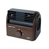 TEKNOS テクノス 卓上扇風機 デスクファン 卓上式 木目調 TI-3201 ダークブラウン