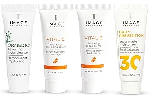 IMAGE Skincare, Five Star Favorites Holiday Skin Care Gift Set, 4 Step Regimen Set for Brighter, Healthier Looking Skin, Travel Size Holiday Beauty Gift Set for Women