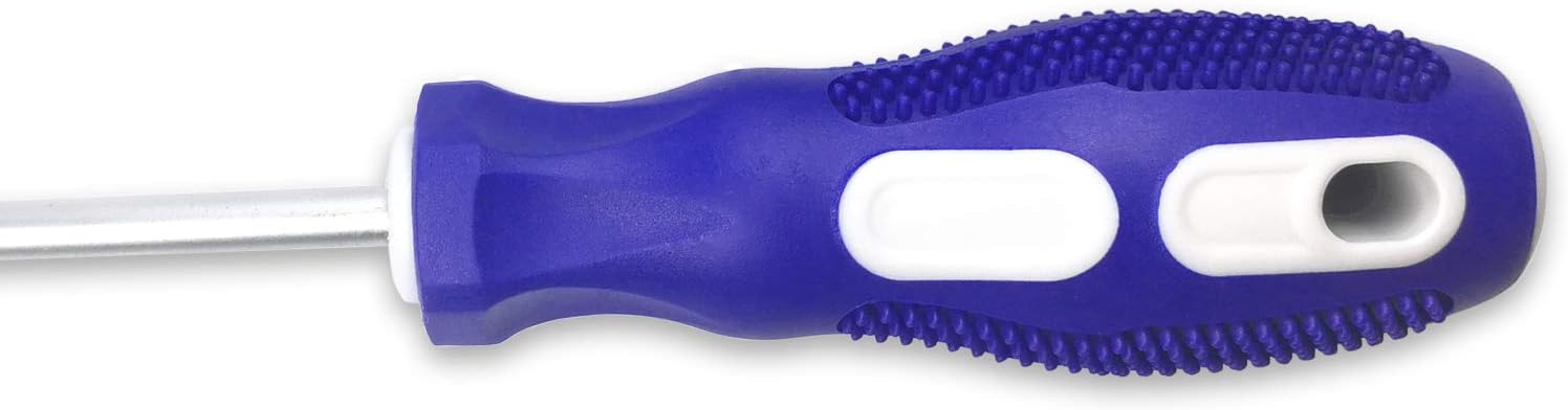 Slotted and Phillips Screwdriver, PH2 12" Long Cross-head Screwdriver & Flat Blade Screwdriver, 2 Packs Magnetic Screwdriver with Rubber Handle - - 