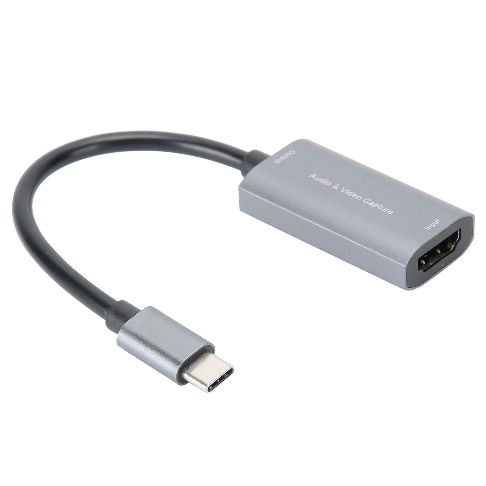 03 USB C to HDMI Adapter, Video Capture Card TYPE-C HDMI to USB-C 4K 1080P Game Live Silver Gray Free Drive