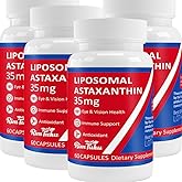 35mg Liposomal Astaxanthin Supplement - Powerful Antioxidant Support for Skin, Joint & Eye Health - Natural Anti-Aging Formula with Pure Astaxanthin - Vegan, Non-GMO, 240 Capsules