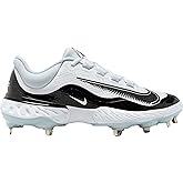Nike Alpha Huarache Elite 4 Low FD2745-101 White-Black Men's Metal Baseball Cleats 8 US