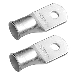 SELTERM 2pcs 2/0 AWG 1/4" Stud Tinned Copper Wire