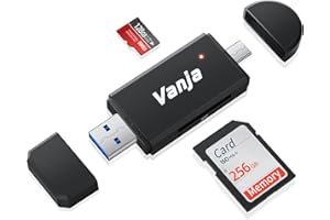 Vanja USB C SD Card Reader USB 3.0, Micro SD Card Adapter Memory Card Reader Used for SD TF SDXC SDHC MMC RS-MMC Micro SD Micro SDXC Micro SDHC UHS-I Cards