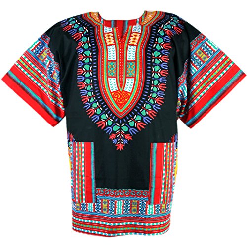 African Dashiki Cotton Mexican Poncho Hippie Tribal Ethic Boho Shirt Black ad09rc