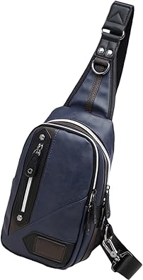 Amazon Sallex7 レザー ボディバッグ ショルダーバッグ メンズ 斜め掛け 合皮 防水 軽量 オシャレ ボディバッグ ワンショルダー