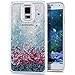 Galaxy S5 Case, NSSTAR Galaxy S5 [Liquid Bling] Case, Creative Design [Flowing Liquid] Floating Luxury Bling Glitter Sparkle Stars Hard Case for Samsung Galaxy S5 SV I9600,Blue Love Heart