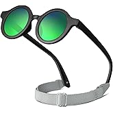 RIVBOS Baby Aviator Wrap Polarized UV400 Sunglasses Soft Frame Secure Strap Toddler,Infant and Newborn (0-18 Months) RBK068