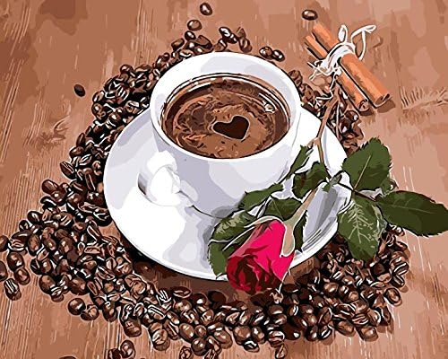 Arts Language Wooden Framed 16" x 20" Paint by Numbers Diy Painting -Love Coffee
